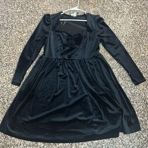 Elegant Black Velvet Dress